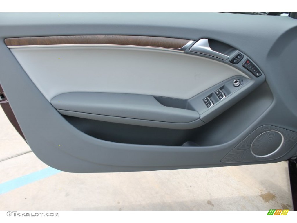 2014 Audi A5 2.0T quattro Cabriolet Titanium Gray Door Panel Photo #83382143