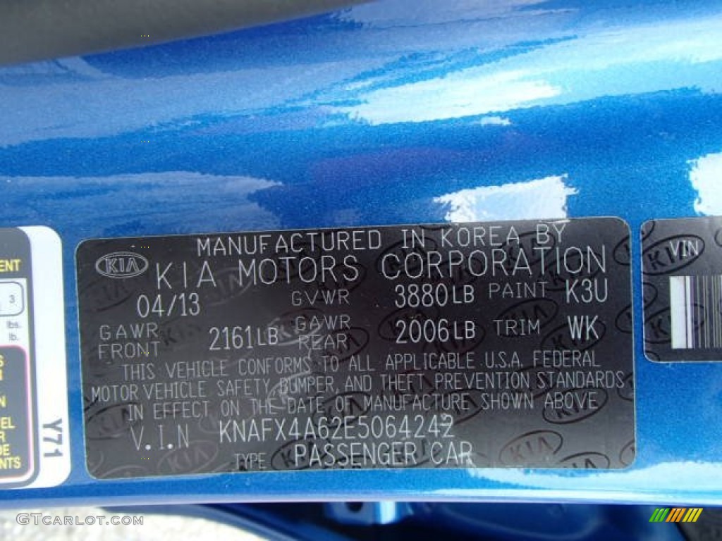 2014 Forte Color Code K3U for Abyss Blue Photo #83382154
