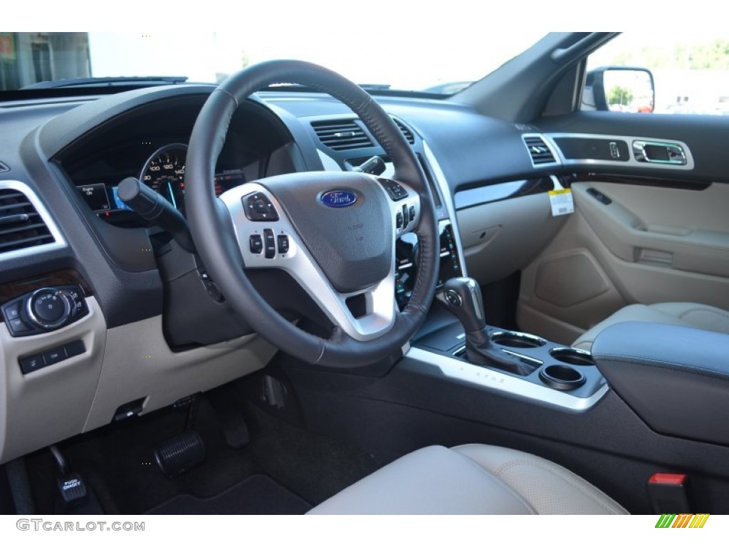 2014 Ford Explorer Limited Medium Light Stone Dashboard Photo #83383238
