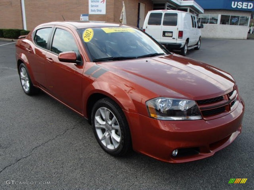 2012 Avenger R/T - Copperhead Pearl / Black/Silver/Red photo #2