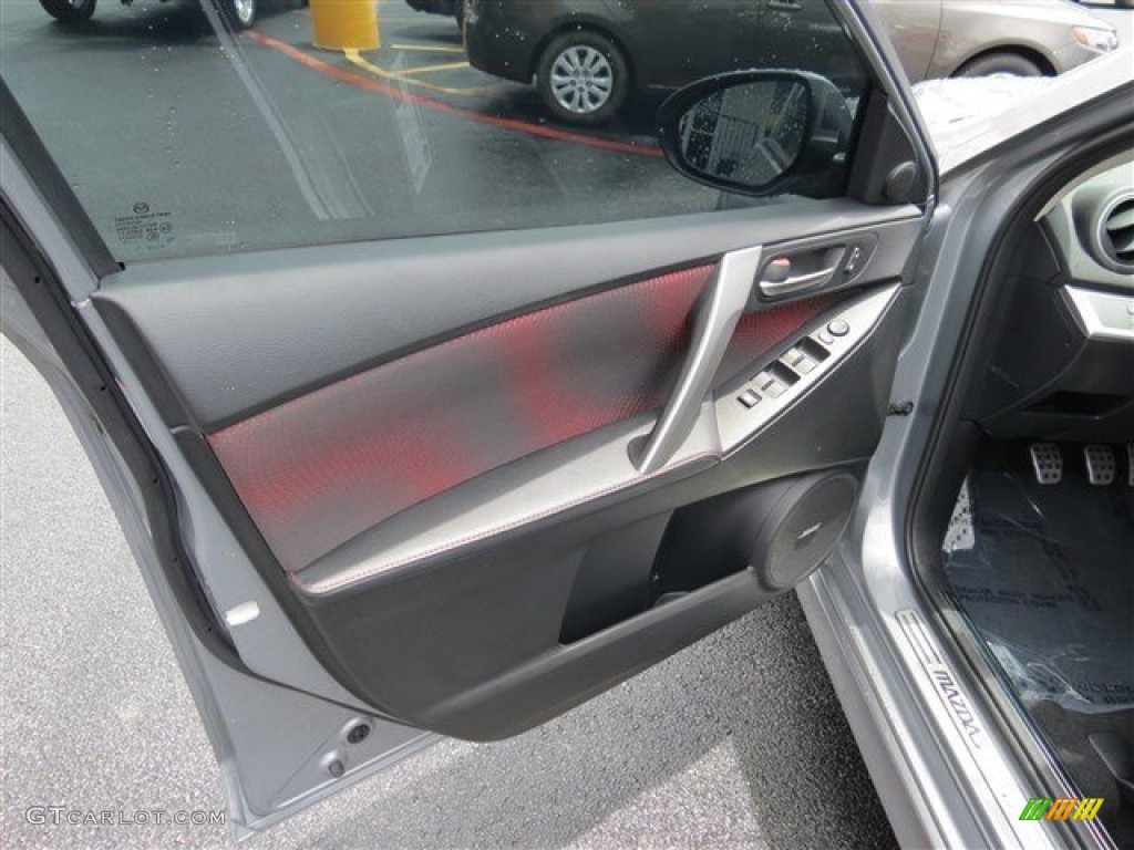 2012 Mazda MAZDA3 MAZDASPEED3 MAZDASPEED Black/Red Door Panel Photo #83385572