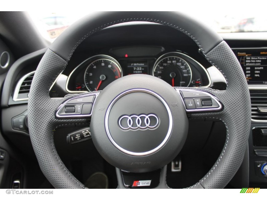2014 Audi A5 2.0T quattro Coupe Black Steering Wheel Photo #83385838
