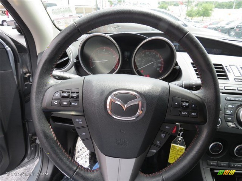 2012 Mazda MAZDA3 MAZDASPEED3 MAZDASPEED Black/Red Steering Wheel Photo #83386011