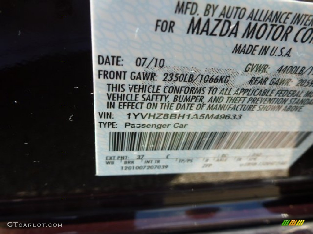 2010 Mazda MAZDA6 i Sport Sedan Color Code Photos