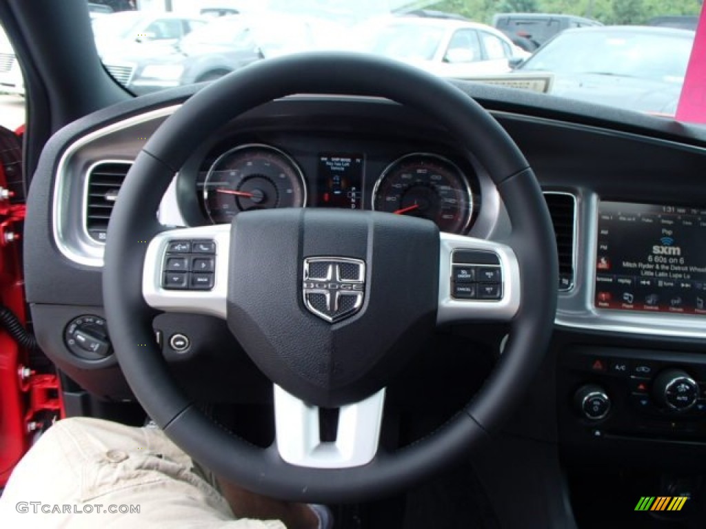 2013 Dodge Charger R/T AWD Black Steering Wheel Photo #83392399