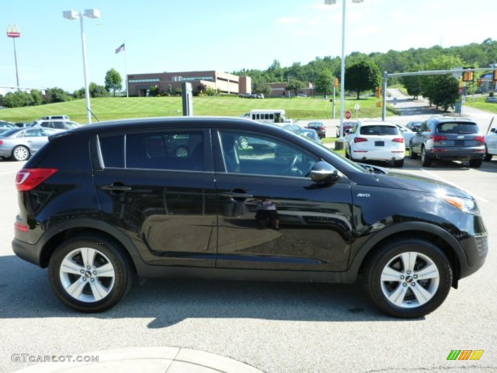 2011 Sportage LX AWD - Black Cherry / Black photo #6