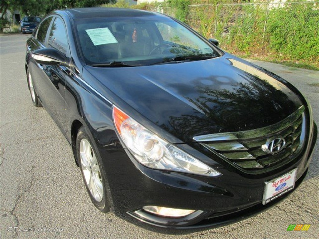 2011 Sonata Limited - Midnight Black / Gray photo #1