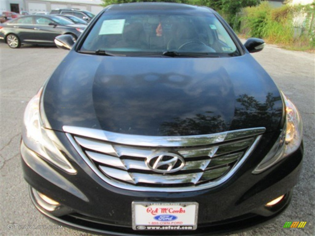 2011 Sonata Limited - Midnight Black / Gray photo #2