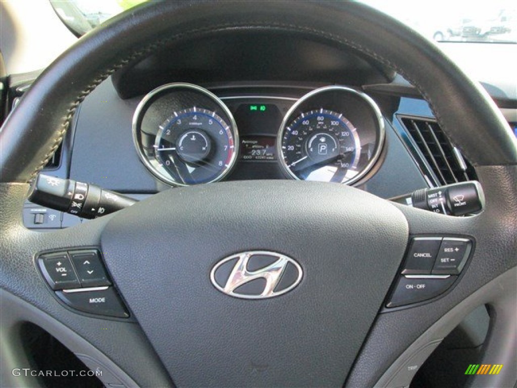 2011 Sonata Limited - Midnight Black / Gray photo #16