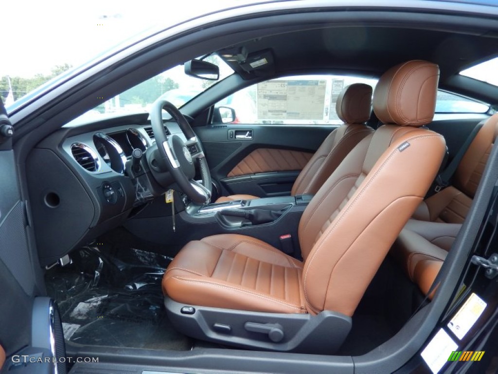 Saddle Interior 2014 Ford Mustang V6 Premium Coupe Photo #83397340