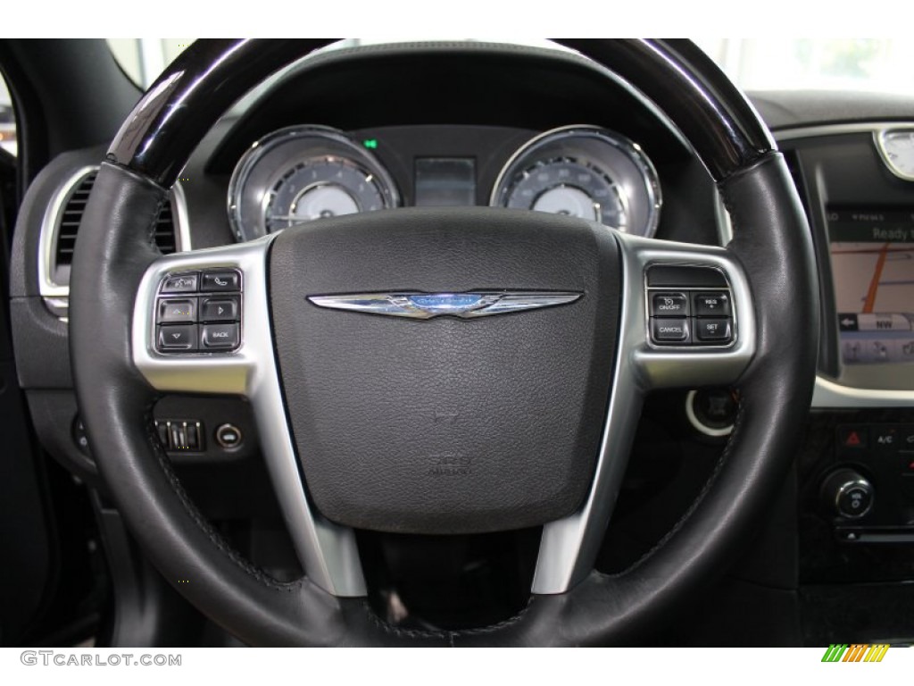 2011 Chrysler 300 C Hemi Black Steering Wheel Photo #83397361