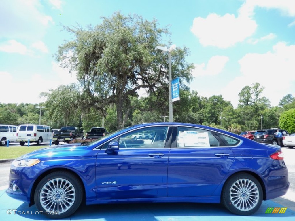 2013 Fusion Hybrid Titanium - Deep Impact Blue Metallic / Charcoal Black photo #2