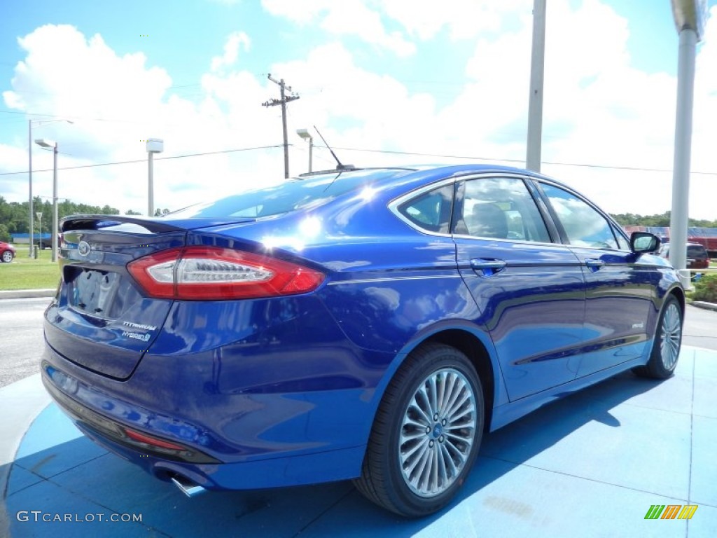 2013 Fusion Hybrid Titanium - Deep Impact Blue Metallic / Charcoal Black photo #3