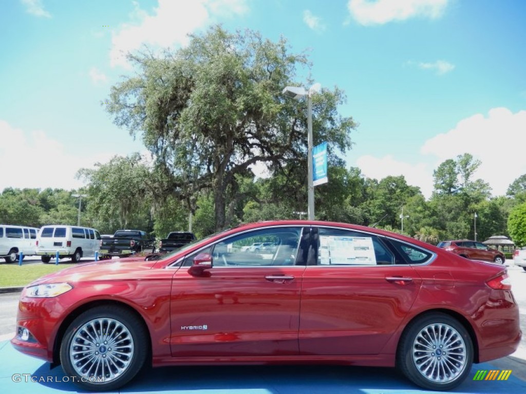 2013 Fusion Hybrid Titanium - Ruby Red Metallic / Charcoal Black photo #2