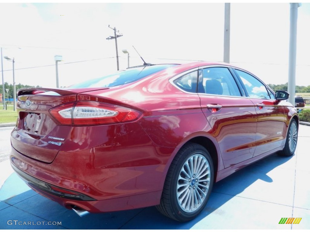 2013 Fusion Hybrid Titanium - Ruby Red Metallic / Charcoal Black photo #3