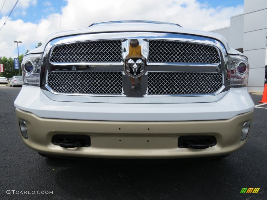 2013 1500 Laramie Longhorn Crew Cab 4x4 - Bright White / Canyon Brown/Light Frost Beige photo #2