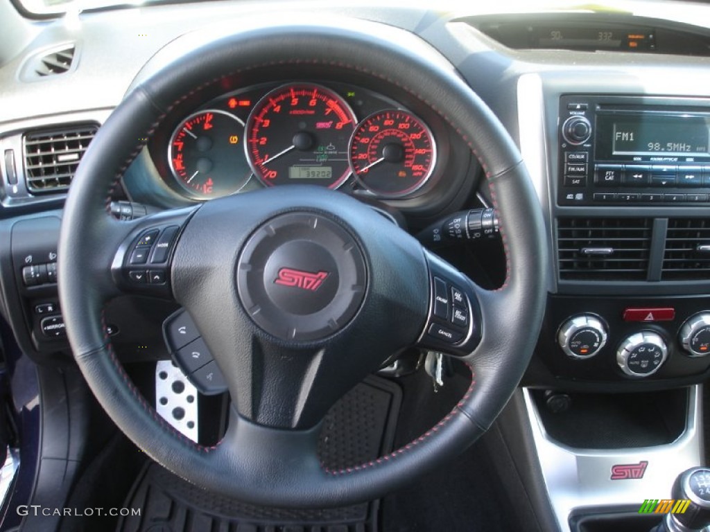 2011 Subaru Impreza WRX STi STI  Black/Alcantara Steering Wheel Photo #83405497