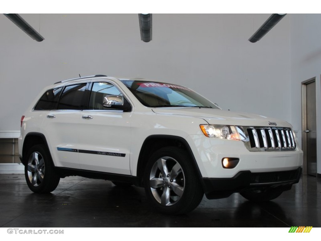 2012 Grand Cherokee Overland - Stone White / Dark Frost Beige/Light Frost Beige photo #1