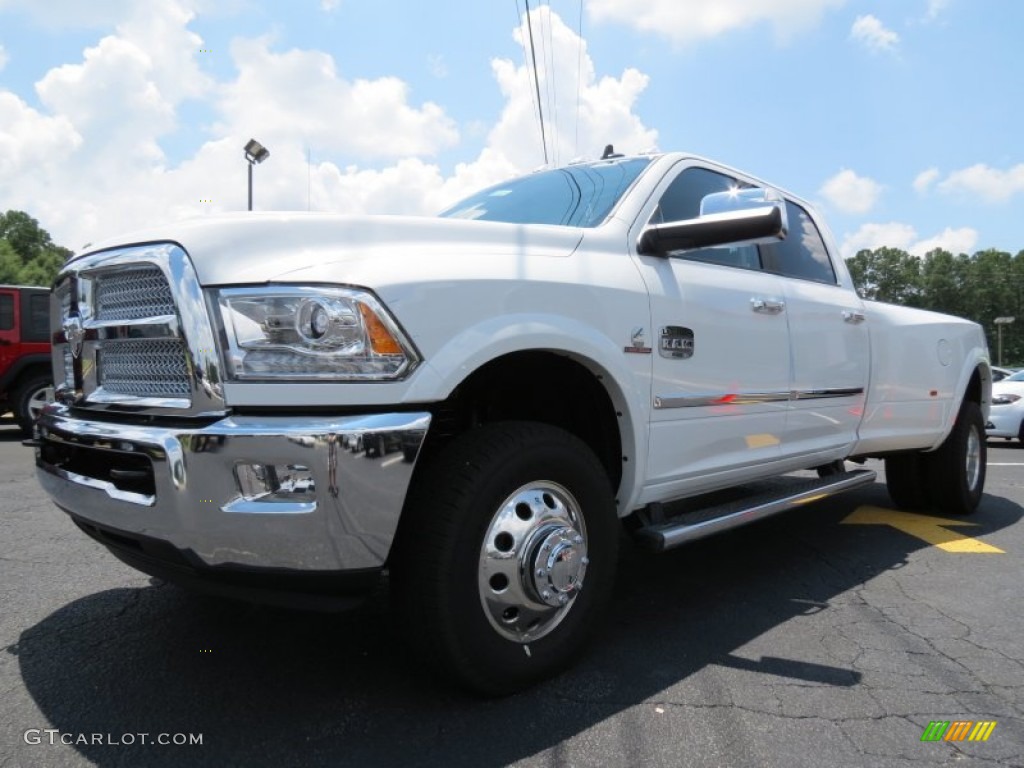 Bright White 2013 Ram 3500 Laramie Longhorn Crew Cab 4x4 Dually Exterior Photo #83406454