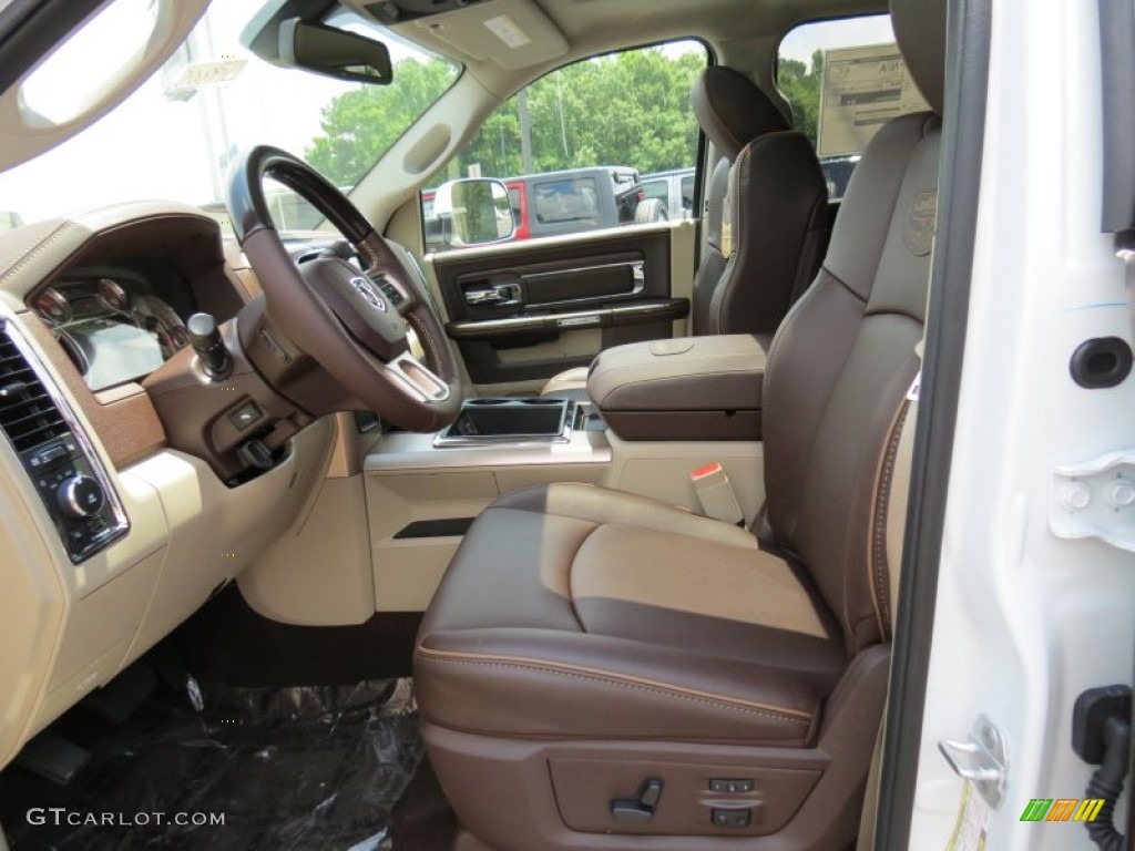 Canyon Brown/Light Frost Beige Interior 2013 Ram 3500 Laramie Longhorn Crew Cab 4x4 Dually Photo #83406655