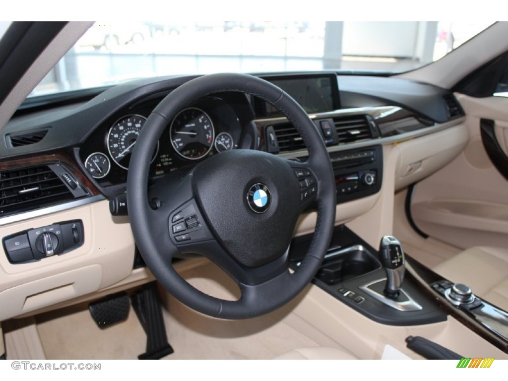 2013 BMW 3 Series 320i Sedan Venetian Beige Dashboard Photo #83408974
