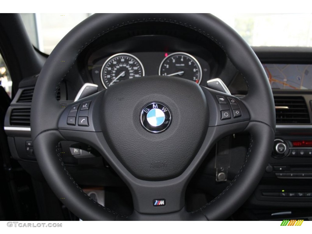 2013 BMW X5 xDrive 50i Black Steering Wheel Photo #83409886