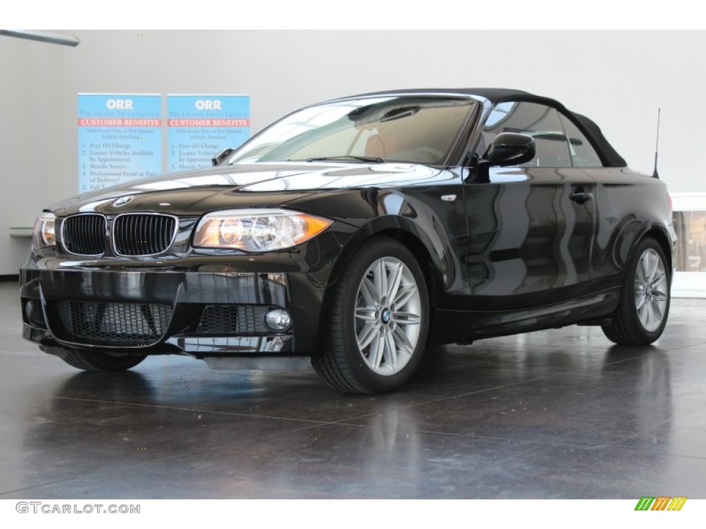 2013 1 Series 128i Convertible - Jet Black / Coral Red photo #3