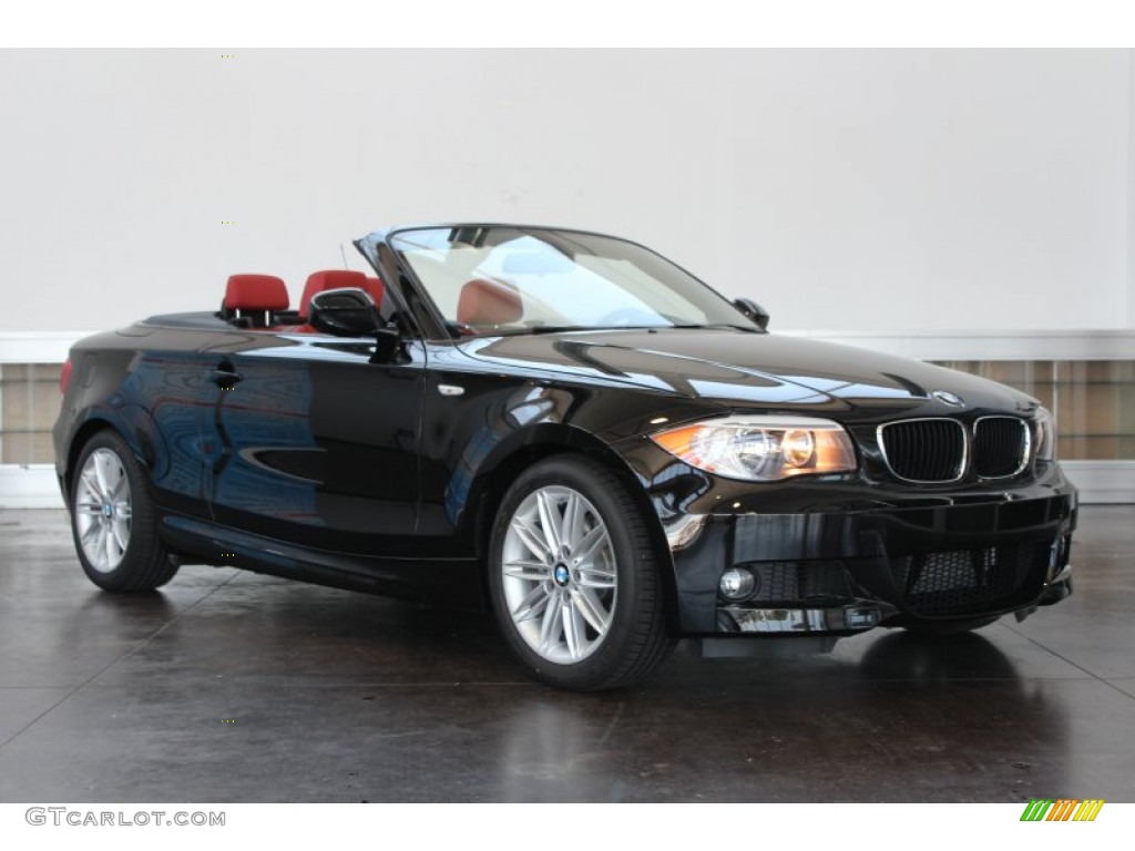 2013 1 Series 128i Convertible - Jet Black / Coral Red photo #10