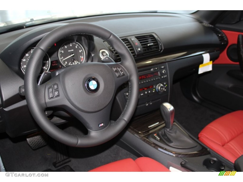 2013 BMW 1 Series 128i Convertible Coral Red Dashboard Photo #83410789