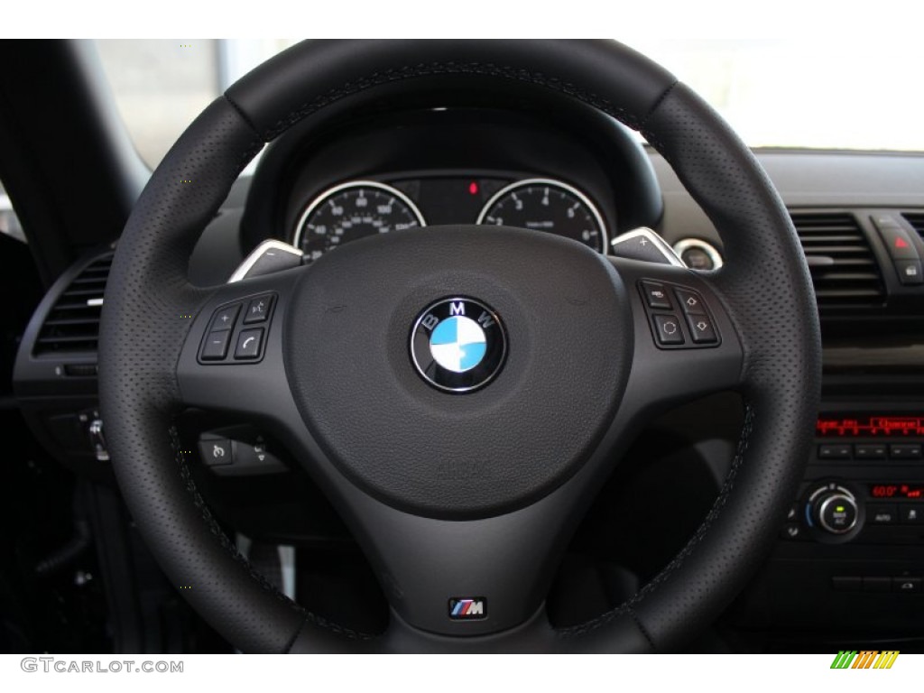 2013 BMW 1 Series 128i Convertible Coral Red Steering Wheel Photo #83410828