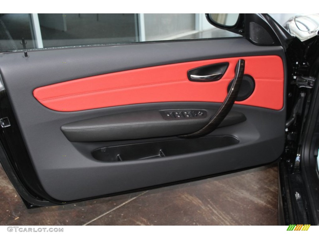 2013 1 Series 128i Convertible - Jet Black / Coral Red photo #21