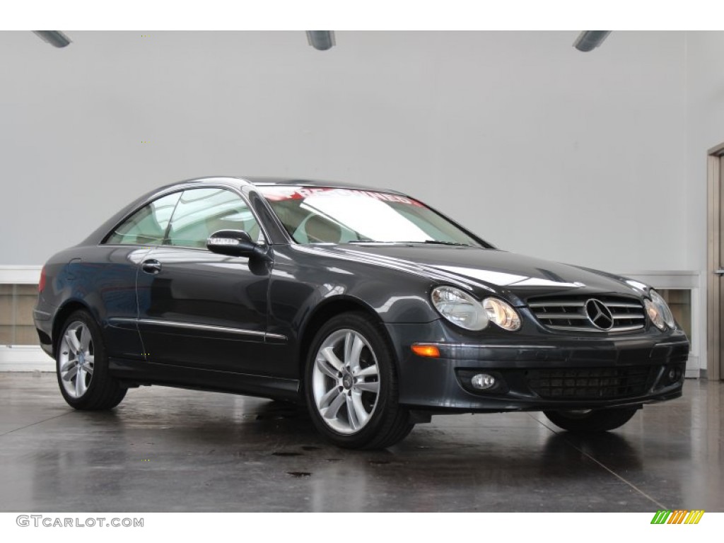 2009 CLK 350 Coupe - Steel Grey Metallic / Stone photo #1