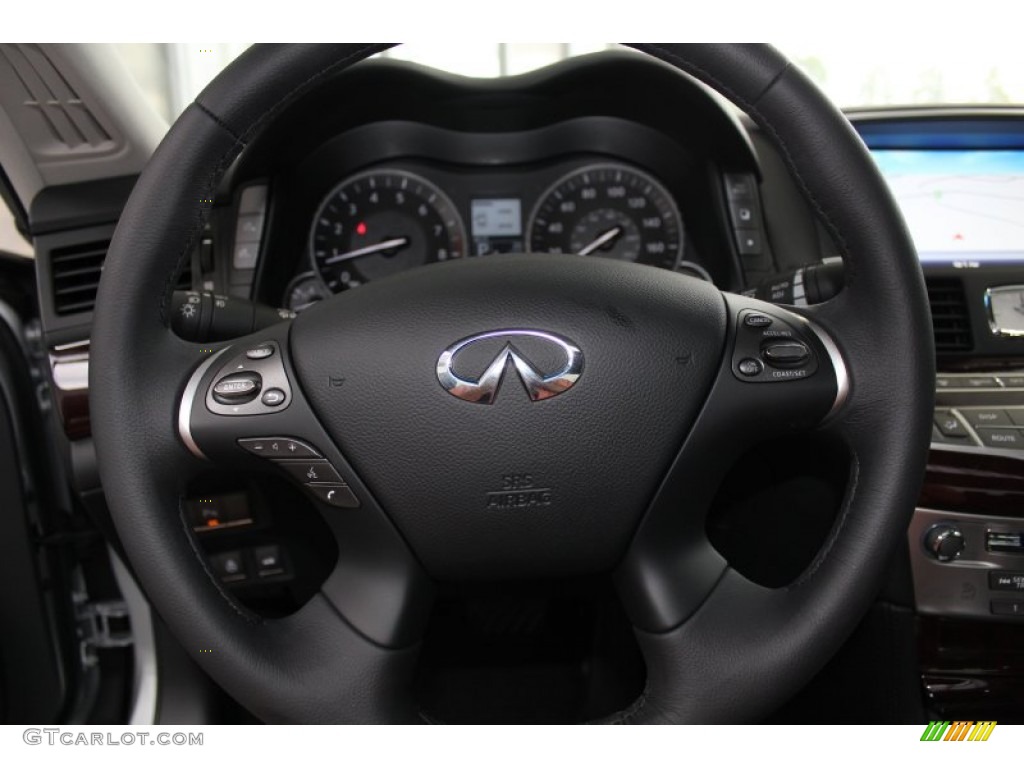 2013 Infiniti M 37 Sedan Graphite Steering Wheel Photo #83418724