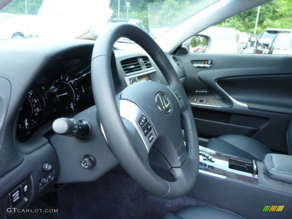 2013 Lexus IS 250 C Convertible Black Steering Wheel Photo #83421818