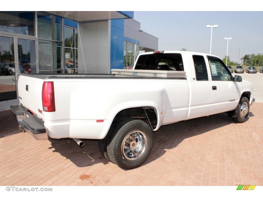 2000 Sierra 3500 SLE Extended Cab Dually - Summit White / Gray photo #11