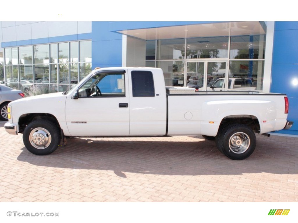 2000 Sierra 3500 SLE Extended Cab Dually - Summit White / Gray photo #13