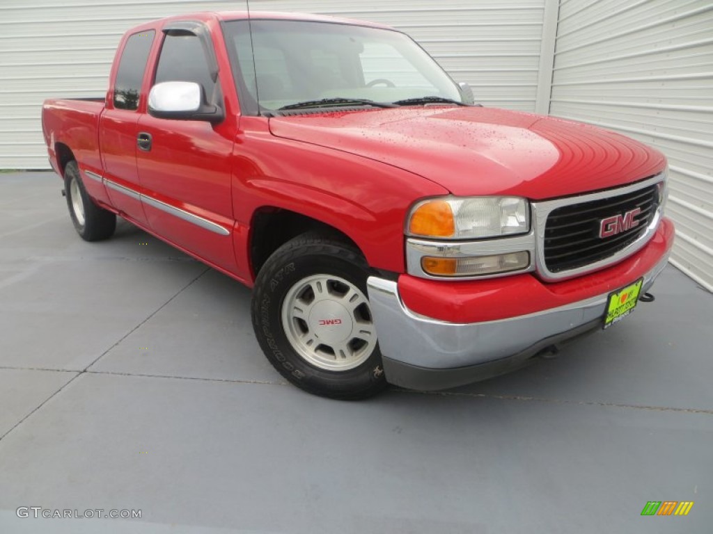 2001 Sierra 1500 SLE Extended Cab - Fire Red / Neutral photo #1