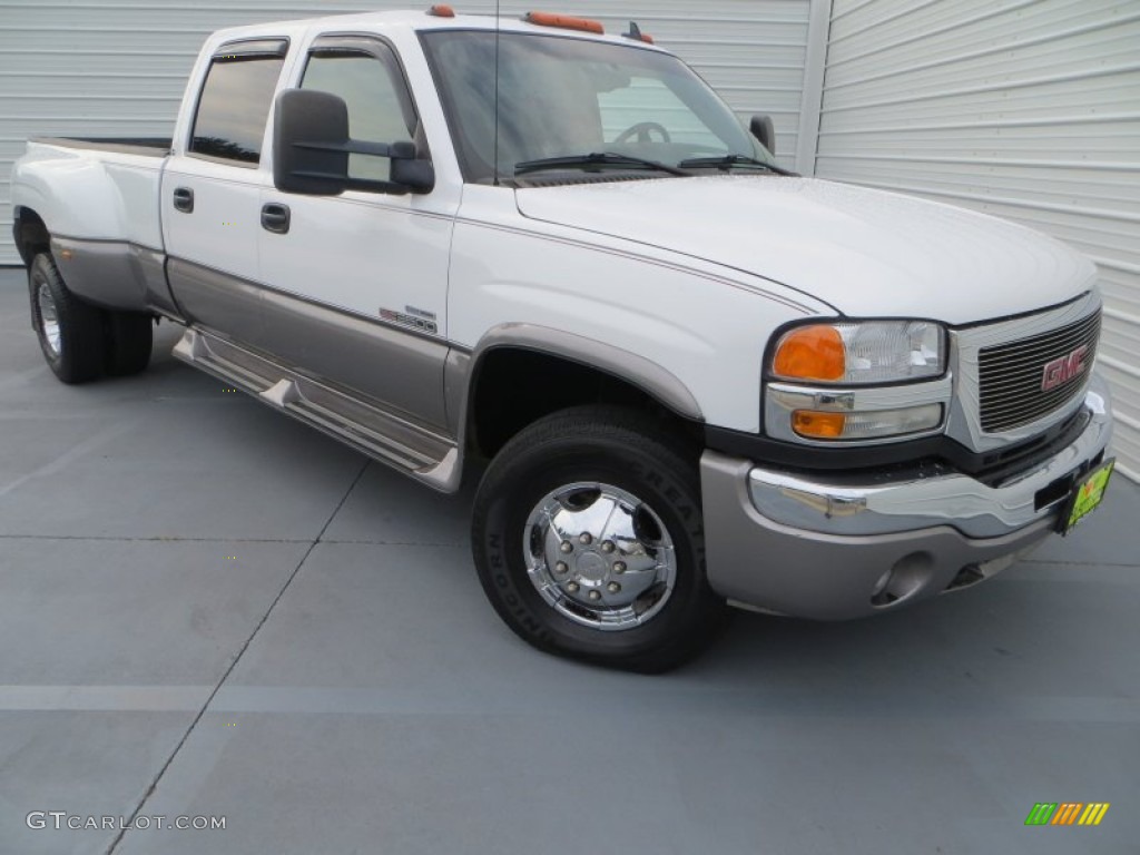2006 Sierra 3500 SLE Crew Cab 4x4 Dually - Summit White / Dark Pewter photo #1