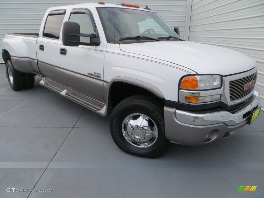 2006 Sierra 3500 SLE Crew Cab 4x4 Dually - Summit White / Dark Pewter photo #2