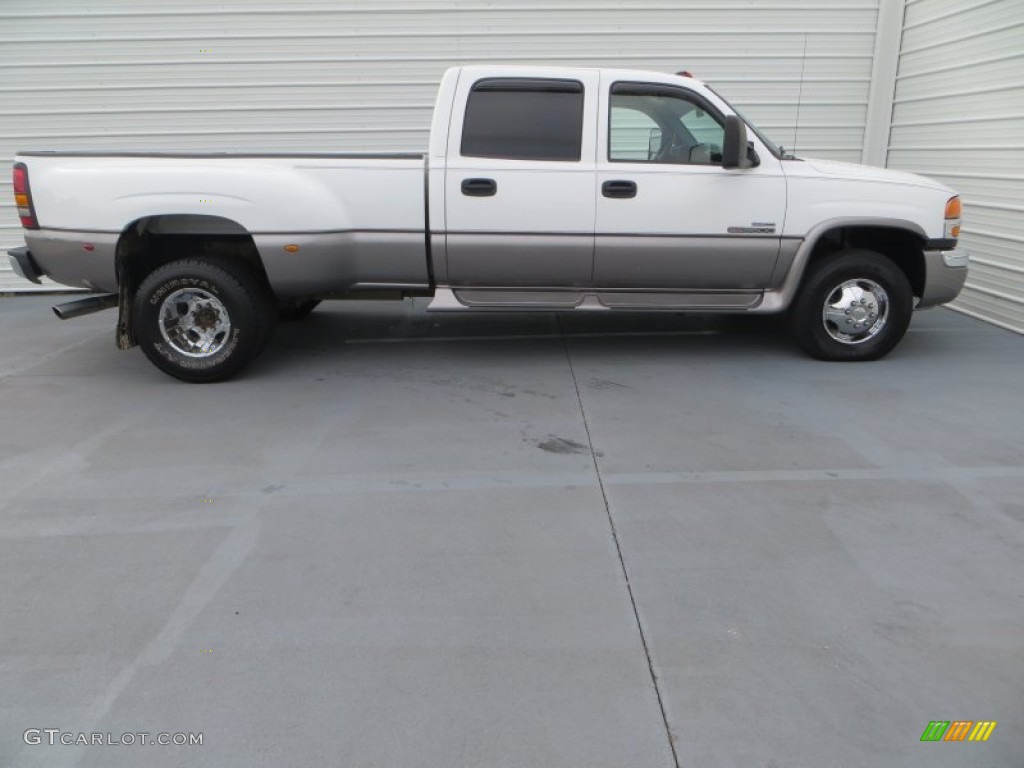 2006 Sierra 3500 SLE Crew Cab 4x4 Dually - Summit White / Dark Pewter photo #3