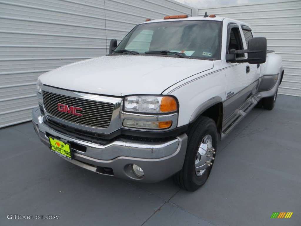 2006 Sierra 3500 SLE Crew Cab 4x4 Dually - Summit White / Dark Pewter photo #7