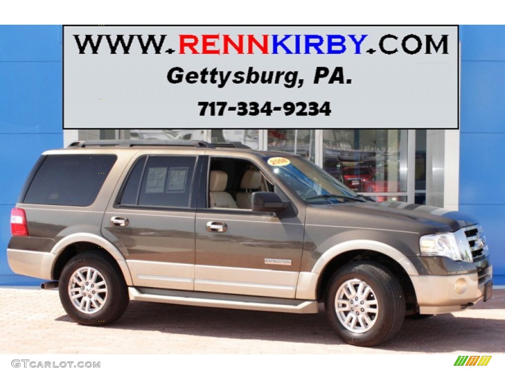 2008 Expedition Eddie Bauer 4x4 - Stone Green Metallic / Camel photo #1