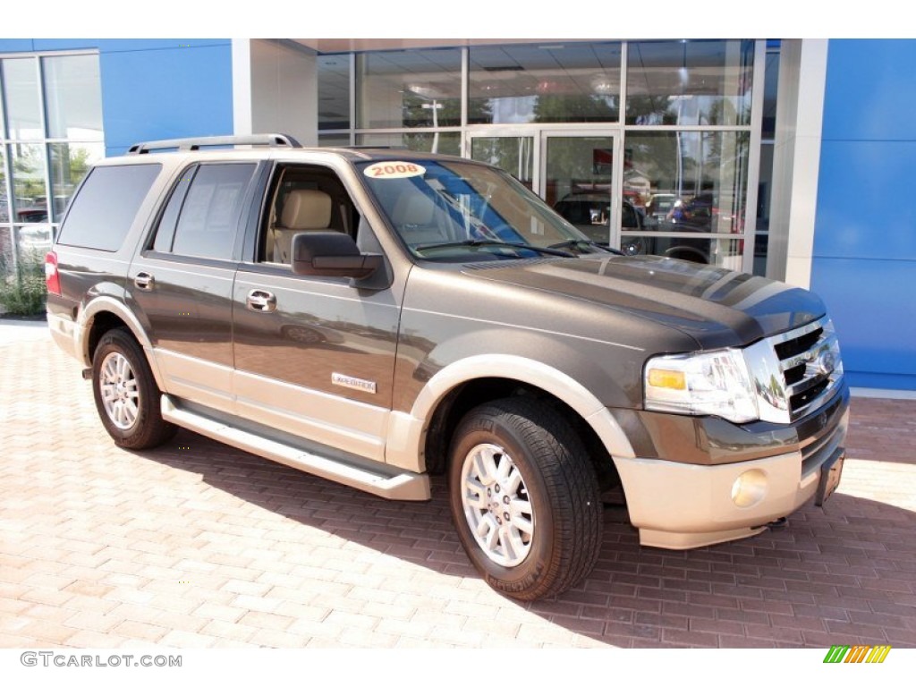 2008 Expedition Eddie Bauer 4x4 - Stone Green Metallic / Camel photo #12