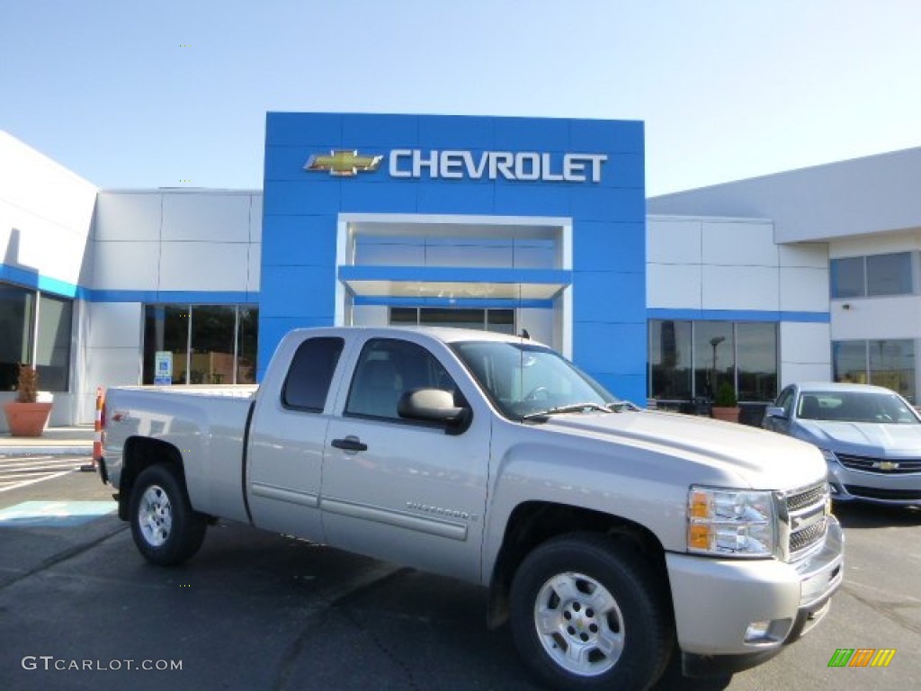 2009 Silverado 1500 LT Extended Cab 4x4 - Silver Birch Metallic / Ebony photo #1