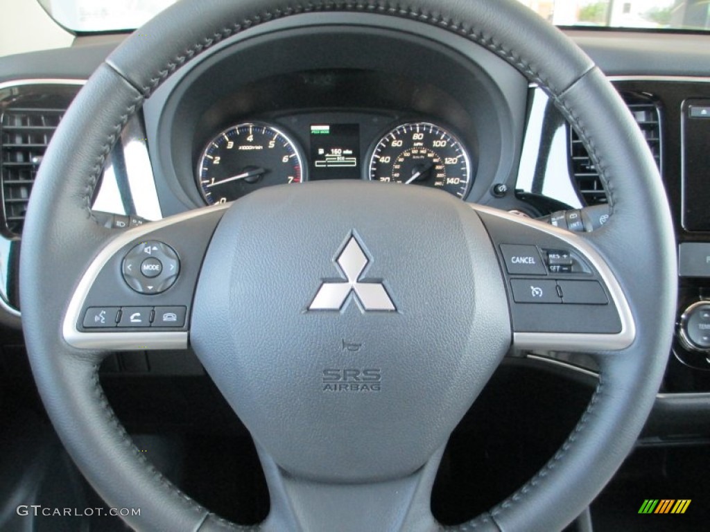 2014 Mitsubishi Outlander SE S-AWC Black Steering Wheel Photo #83435951