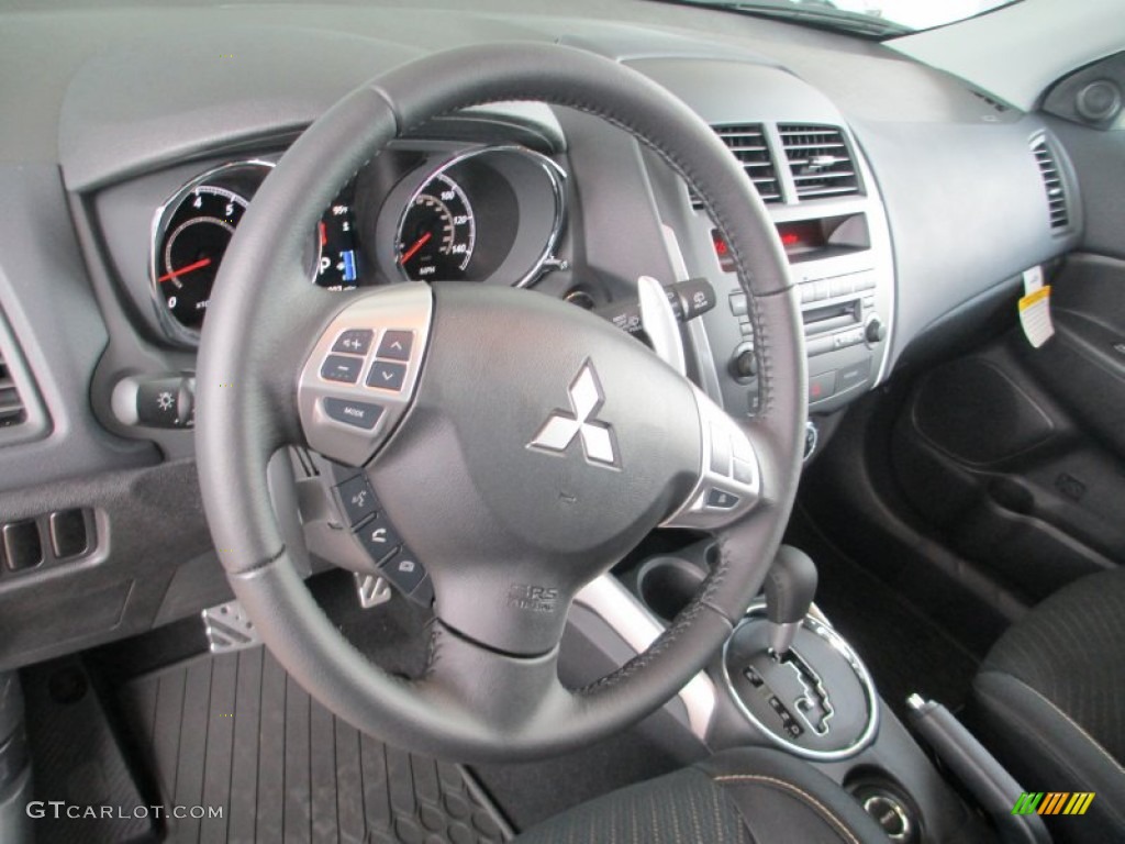 2013 Mitsubishi Outlander Sport LE AWD Black Steering Wheel Photo #83437126