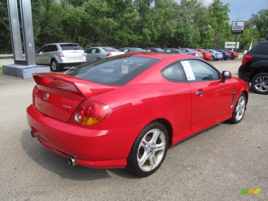 2003 Tiburon GT V6 - Rally Red / Black photo #6