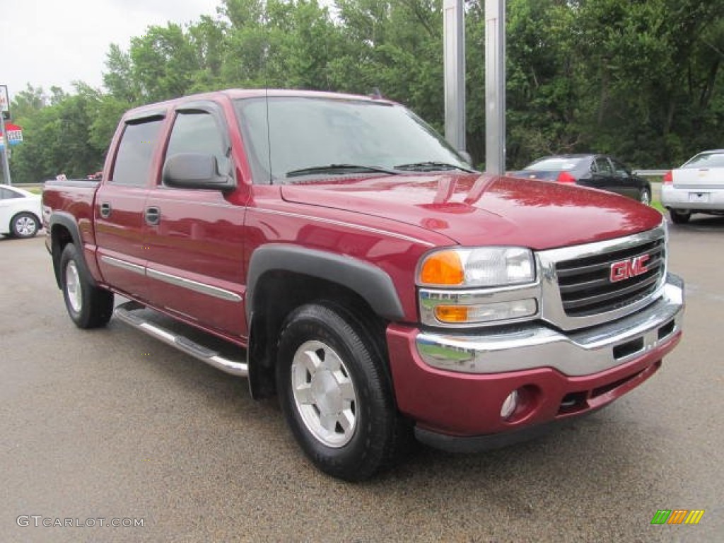 2006 Sierra 1500 SLE Crew Cab 4x4 - Sport Red Metallic / Dark Pewter photo #10