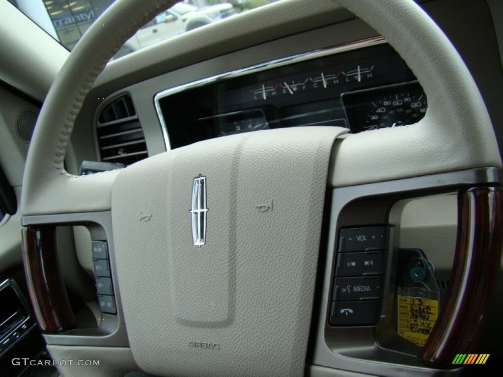 2013 Lincoln Navigator 4x4 Stone Steering Wheel Photo #83438851