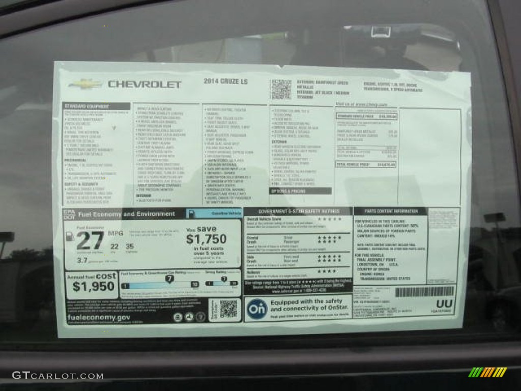 2014 Chevrolet Cruze LS Window Sticker Photo #83439199